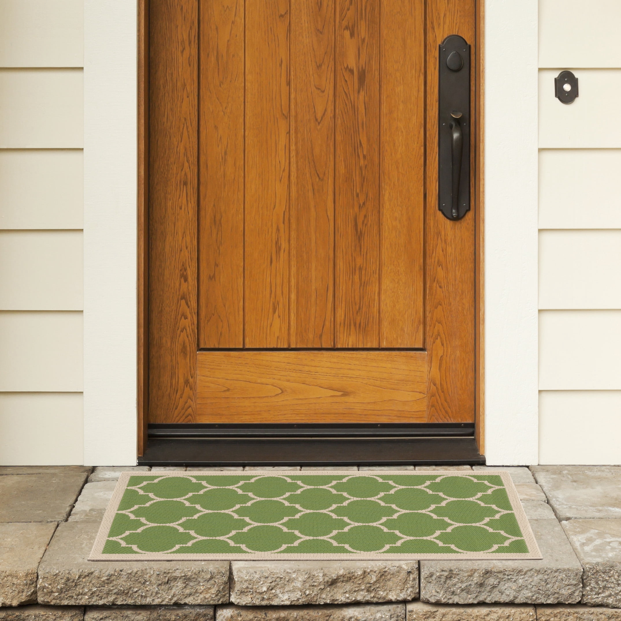 Safavieh Courtyard Alyssa Geometric Indoor/Outdoor Area Rug, Green/Beige, 4' x 4' Square