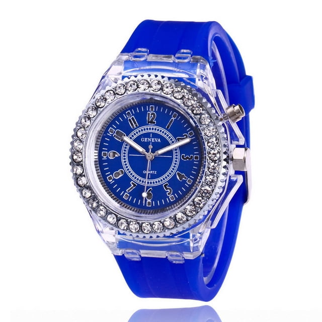 Reloj luminoso LED colorido para hombres y mujeres, reloj de cuarzo fluorescente para estudiantes y hombres