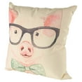 thumbnail image 2 of Mercana Gunther 18 x 18 Pink Fabric Pig with Glasses Decorative Pillow Cover, 2 of 2