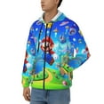 thumbnail image 2 of Lsque Mario for Mens Full-zip Hoodie, Zip-up Pullover Hooded Sweatshirt, Kangaroo Pocket Hoodie Ideal for Daily Wear, Travel, and Home-Small, 2 of 8