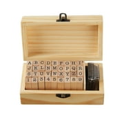 36pcs Alphabet Stamps Vintage Wooden Rubber Letter Number Stamp Set for DIY Craft Card Making Scrapbooking Supplies - Seal Body