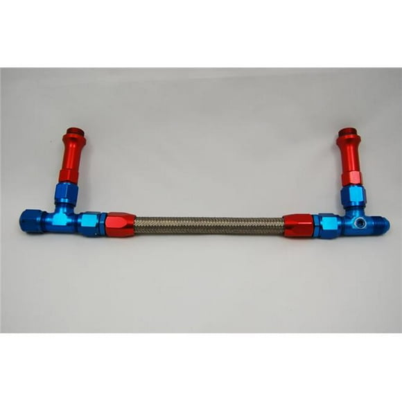 Advanced Engine Design 6097 -8 AN Holley Braided Fuel Line, Red & Blue