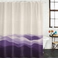 thumbnail image 3 of Purple Beige Ombre Waterproof Fabric Shower Curtain,Minimalist Ocean Waves Linen Waterproof Fabric Shower Curtain for Bathroom Curtains Bathtubs Hotel Shower Curtains with 12 Hooks Long 72x78in, 3 of 8
