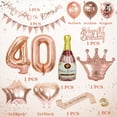 thumbnail image 3 of AYUQI 40th Birthday Decorations for Women, Rose Gold Happy Birthday Party Supplies with Birthday Bunting Banner, Rose Gold Confetti Latex Balloons, Number 40 Crown Wine Bottle Foil Balloons, 3 of 7