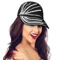 thumbnail image 1 of Sombrero de cola de caballo Timcorr con cristales de diamantes de imitación gorra de béisbol ajustable con brillo visera deportiva abierta para mujer, 1 of 6