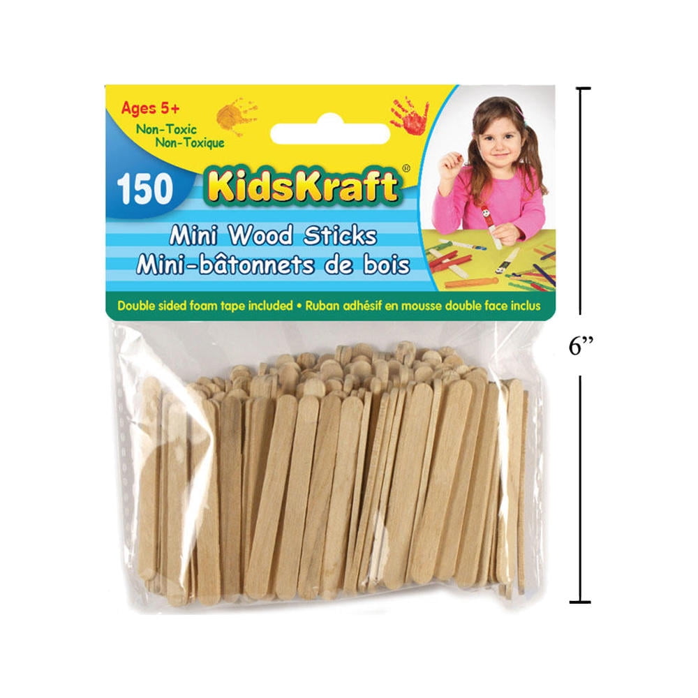 Natural Wood Popsicle Mini Craft Sticks for DIY Crafts Projects