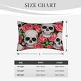 thumbnail image 4 of Lsque Skull and Roses Pattern Pillow Case – Soft & Cozy Throw Pillow Cover, Hypoallergenic Cushion Case for Sleeping Women with Envelope Closure-16"x24", 4 of 6