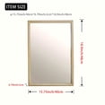 thumbnail image 3 of Caxkun Rrectangle Wood Frame Wall Mirror for Bathroom, Bedroom, Modern & Contemporary Wall Mirror 18.9x15.75 Inch, Gold, 3 of 4