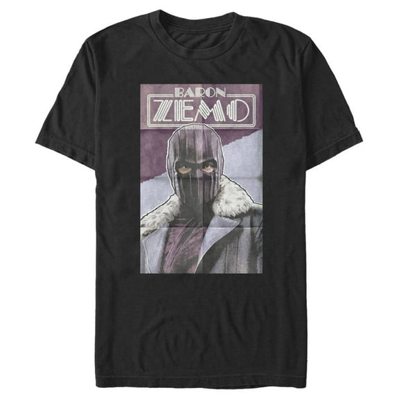 Men's Marvel The Falcon and the Winter Soldier Baron Zemo Portrait  Graphic Tee Black X Large