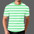 thumbnail image 4 of Lutiedan Mens T-Shirt Loose Fit Stripes Crewneck Lightweight Cooling Casual Tee Waffle Summer Vacation Short Sleeve Basic Tees, 4 of 6