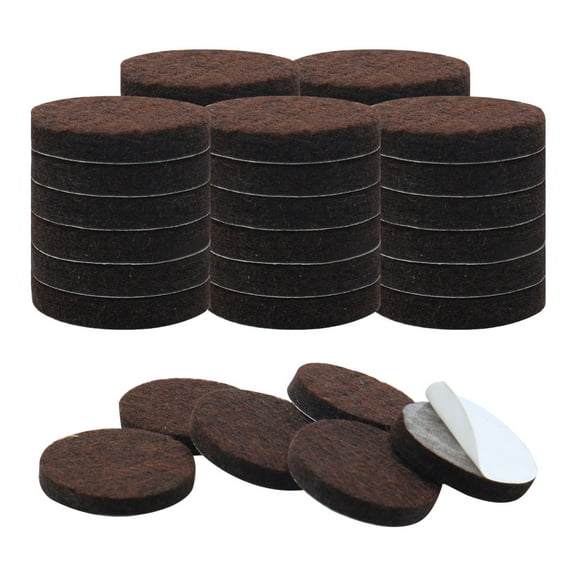 Uxcell 1 1/4" Self-stick Round Non-slip Felt Pads Floors Protect Brown 36 Pack