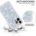 thumbnail image 5 of Funda transparente con flores para Apple iPhone 14/iPhone 13 6.1, bonita funda de TPU a prueba de golpes con diseño de ondas y diseño estético de fresas para niñas y mujeres, 5 of 5