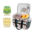 thumbnail image 2 of FORMRS Insulated Cooler Bag 24 Cans Capacity Soft Leakproof Lunch Box with Side Pockets, Flowers Geometric Pattern, 2 of 7