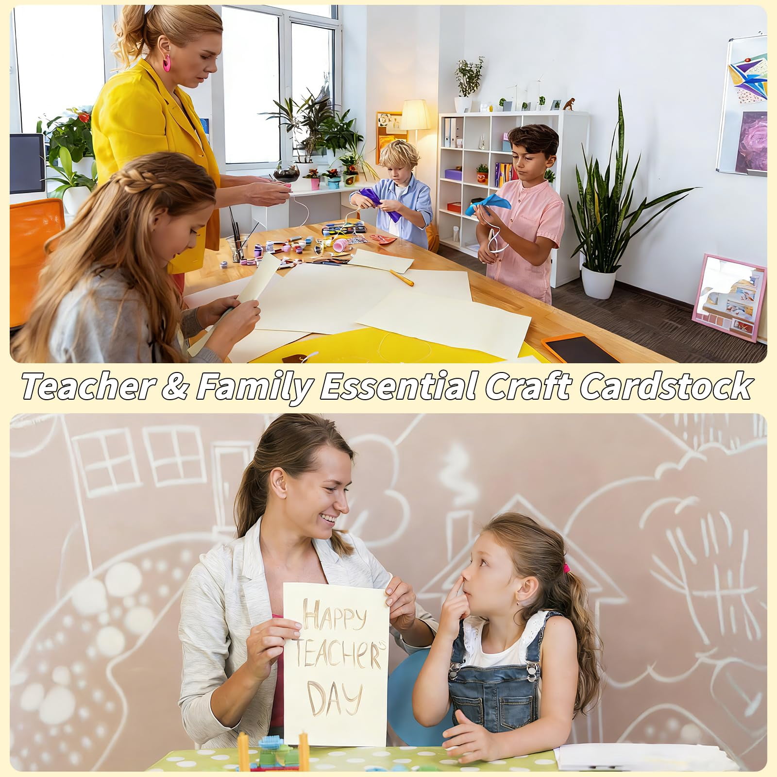 Cream Cardstock Paper 8.5'' X 11''  100 Sheets 180gsm/65 Lb Beige Printer Cover Card Stock Construction For Making Printing Craft Drawing Scrapbooking School Supplies