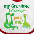 thumbnail image 4 of Inktastic Grandma Grandpa Love Me Dinosaurs Boys Baby Bib, 4 of 4