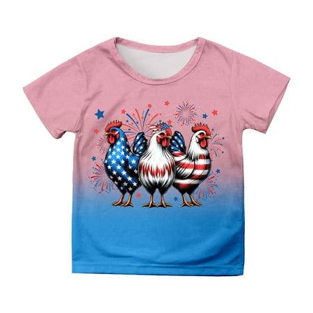

Yzengfg Toddler Independence Day Boys Girls Prints Short Sleeve Prints T Shirt Tops Clothes Girls Tops Tees & Shirts 4-5 Years