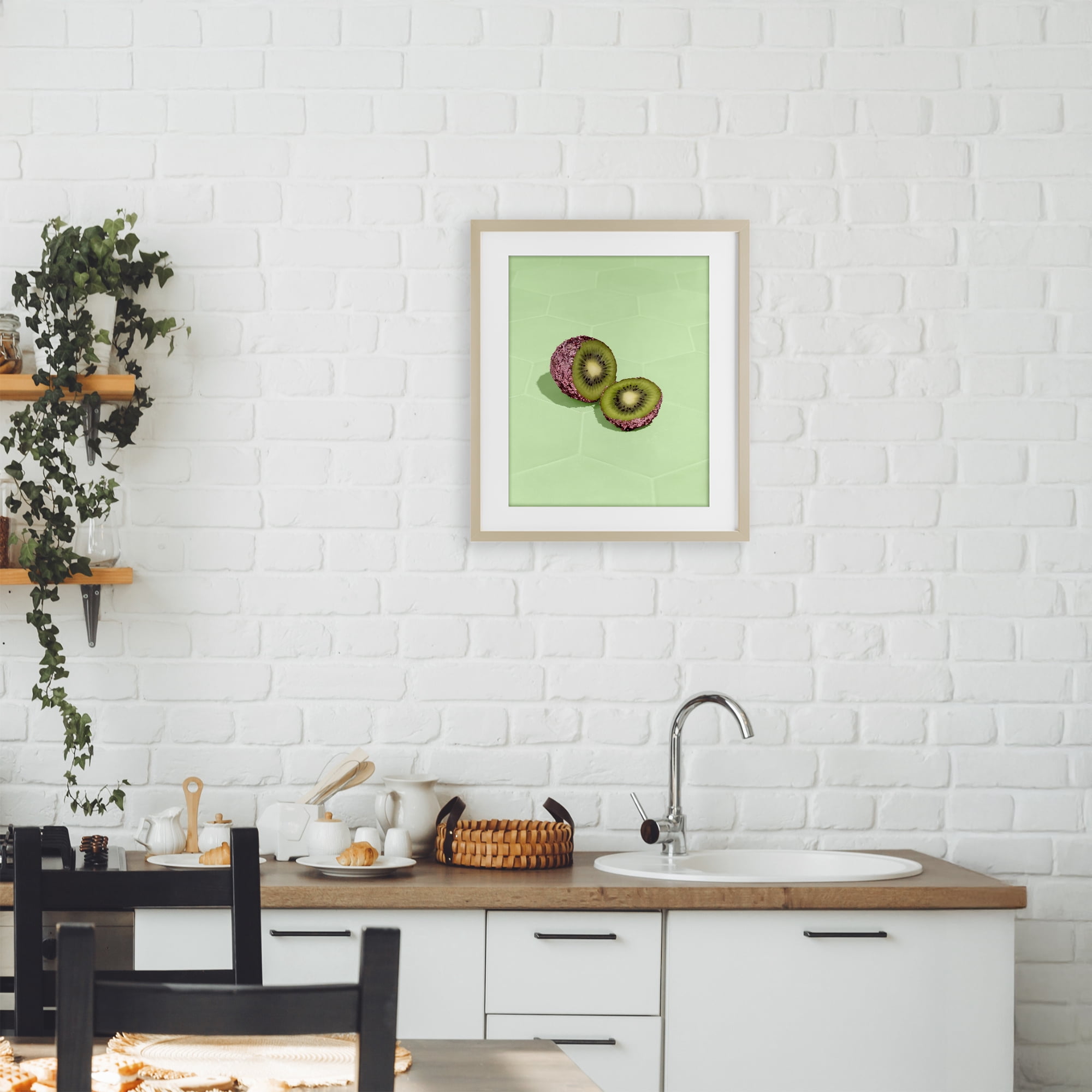 Stupell Industries Green Glimmer Kiwi Birch Framed Print Under Glass, design by LISH Creative