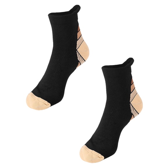 EXHUMKY 1 Pair Thick Socks Black Polyamide Breathable Sports Activities For Women