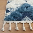 thumbnail image 3 of SAFAVIEH Moroccan Tassel Larry Geometric Shag Runner Rug, Blue/Ivory, 2'3" x 12', 3 of 11