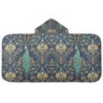 thumbnail image 5 of Yayeee Kids Hooded Towel with Hand Pockets Beach Soft Absorbent Bath Wrap 50 x 23.5 inch, Navy Blue Peacock Pattern, 5 of 5