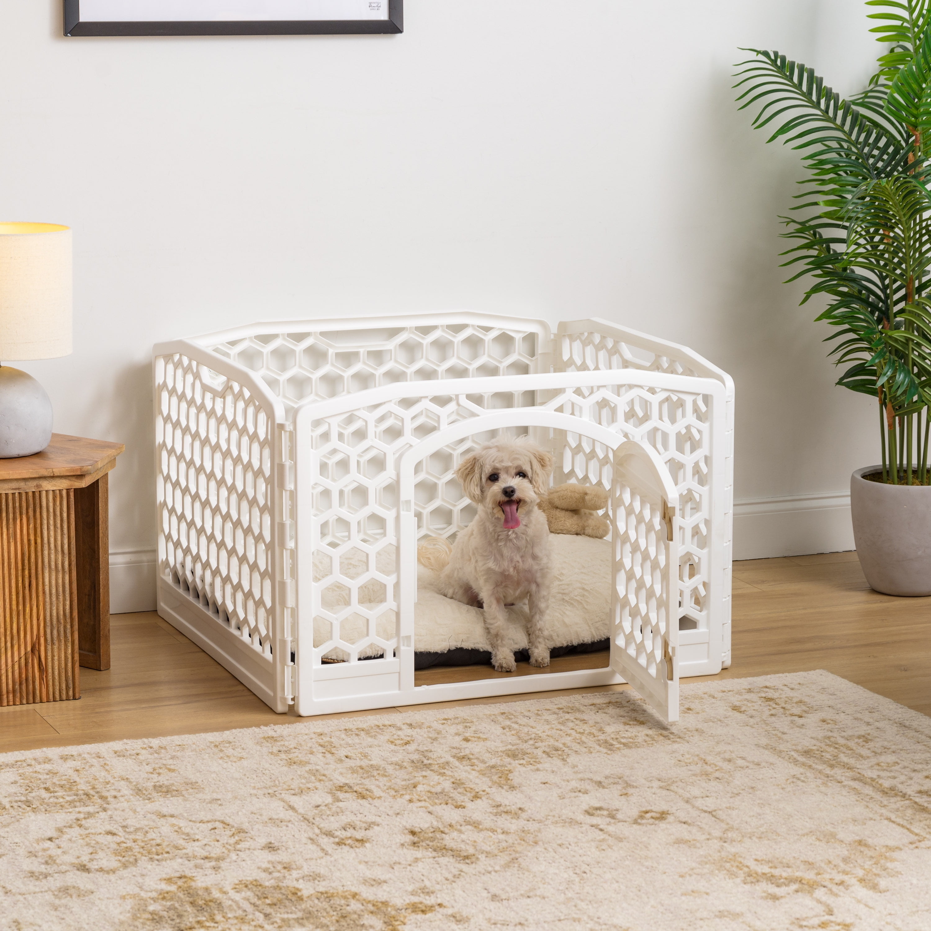 IRIS, Dog Exercise Playpen, White, 24-in, 4-Panel