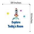 thumbnail image 4 of Custom Name Flying Rocket Launch Home decorWall Decal Decoration Explore Adventurous Space Cartoon Rocket Decorating Ideas for Child's Bedroom Size: 9 In(W) x 10 In(H), 4 of 5