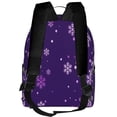 thumbnail image 3 of Zufioo Crystal Purple Snowflake Print Fashion Large Capacity Backpack, Zippered Multi-compartment Travel Work Campus Lightweight Backpack, Unisex, 3 of 5