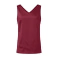 thumbnail image 7 of Inglocry Silk Satin Tank Tops for Women V Neck Summer Tops Sleeveless Camisole Business Casual Tops Work Blouses 2026 Wine XL, 7 of 7