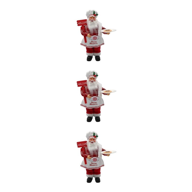 Billuyoard Muñeco de Navidad Santa Claus figurita decoración sombrero rojo vacaciones ambiente artesanía niños año nuevo suministro accesorio Type3 NO3