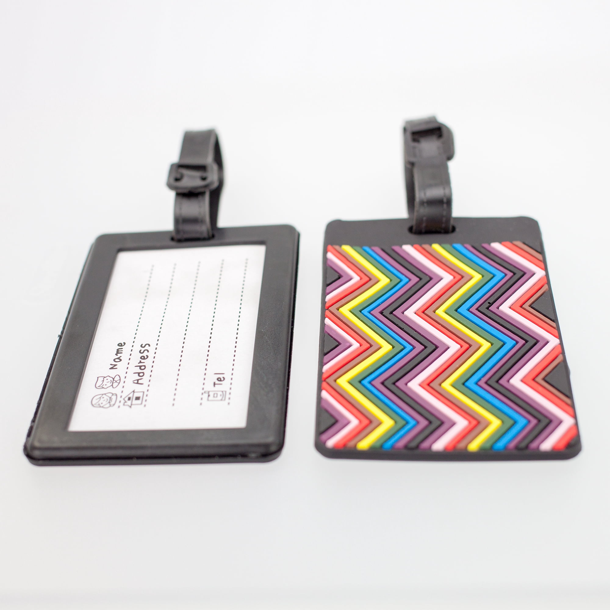 colorful luggage tags