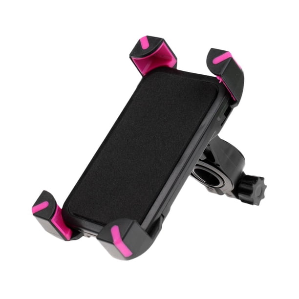 Soporte para teléfono de motocicleta con clip y abrazadera para manillar, soporte para teléfono móvil Rosa negro