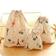 thumbnail image 1 of pitrice Cotton Blend Linen Home Storage Travel Use Printing Bag with the Drawstring, 1 of 9