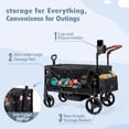 thumbnail image 6 of UBesGoo Wagon Stroller for 2 Kids, Low Seat & Deep Footwell, Foldable All-Terrain Wagon with Canopy, Adjustable Handlebar, Cup and Phone Holder, Black, 6 of 7