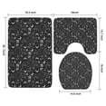 thumbnail image 3 of Black White Gothic Moon Flower Card Pattern Bathroom Rugs Sets 3 Piece,Toilet Cover Set,Absorbent Non Slip Bathroom Mats Sets with U-Shaped Contour Rug Toilet Rug Set, 3 of 5