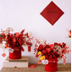 thumbnail image 2 of Juego de dos cubos redondos de color rojo bronceado con hebilla y cubo de terciopelo para ramo de flores de Año Nuevo, cubo para arreglos florales, 2 of 2