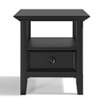 thumbnail image 2 of SIMPLIHOME Amherst SOLID WOOD 19 inch wide Square Transitional End Side Table in Black with Storage, 1 Drawer and 1 Shelf, for the Living Room and Bedroom, 2 of 5