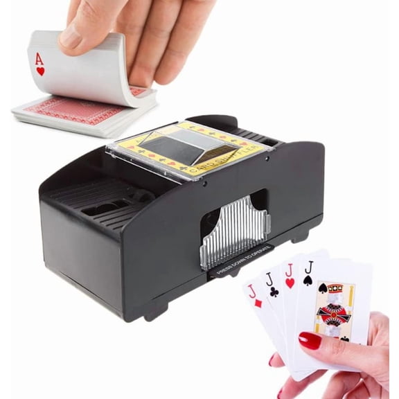 Automatic Card Shuffler, 2/4 Deck Heavy Duty Electric Card Shuffler, USB Playing Card Shuffling Machine for Card Games