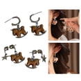 thumbnail image 2 of LICEWO Versatile Everyday Wear Wood Earrings Rocking Horse Pendant Ear Rings Accessory, 2 of 13