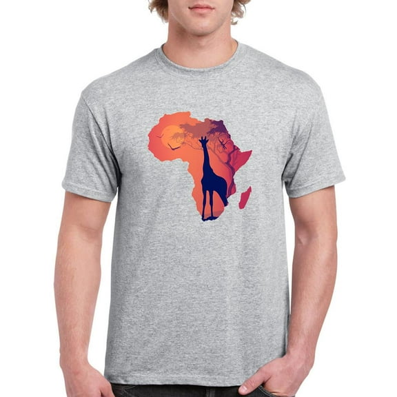 Giraffe In Africa T-Shirt Men -Image by Shutterstock, Male 5X-Large