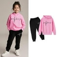 thumbnail image 3 of Toddler Tracksuit Athletic Sweatsuits Sets,2PC Long Sleeve Pink Tracksuit Hoodie and Active Jogger Pants Fall Clothes Little Girls Clothes 18-24 Months Cute&nbsp;Boys Girls&nbsp;Clothing, 3 of 6