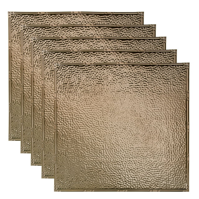 Great Lakes Tin Chicago Champagne 2ft x 2ft Nail Up Ceiling Tiles (5 Pack)