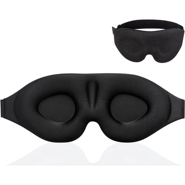 Antifaz para dormir 3D con bloqueo de luz para hombres, mujeres y niños, antifaz para dormir sin presión con correa ajustable, tela transpirable completamente opaca, diseño para dormir de lado,