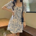 thumbnail image 4 of Ladies Summer Korean Fashion Retro Casual Lady Self-Cultivation Simple All-Match Floral Dress, 4 of 9