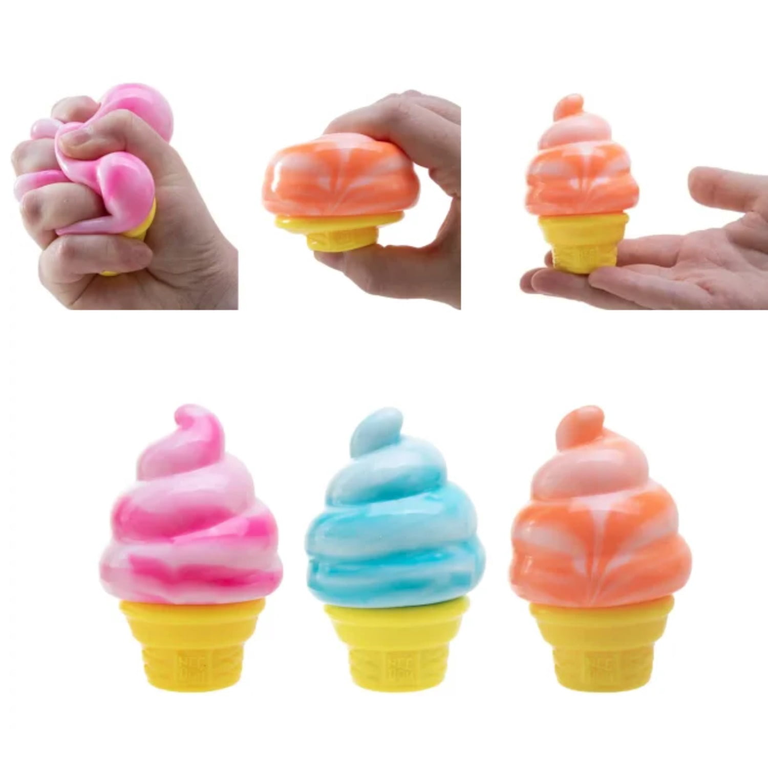 Nice Cream Cone Cube Squishies, Slow Rising Stress Relief Sensory Fidget Toys, Classroom Prizes Party Favors