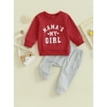 thumbnail image 3 of 0-3Y Toddler Baby Girls Boys Clothes Sets 6M 12M 18M 24M 3Y Letter Print Long Sleeve Round Neck Sweatshirt Tops Pants, 3 of 10