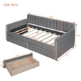 thumbnail image 3 of Upholstered Daybed with 2 Storage Drawers,Twin Size Velvet Sofa Bed Frame with Wood Slat Support,Solid Wood Bedframe Twin Daybed Frame for Living Room Bedroom,No Box Spring Needed & Space-Saving,Gray, 3 of 6