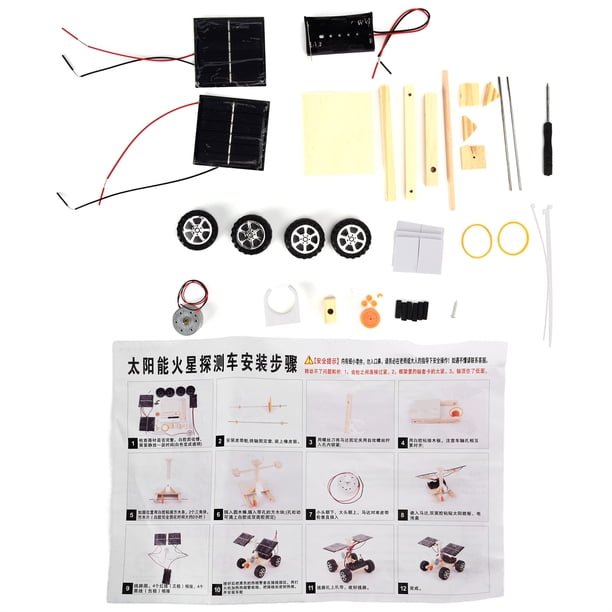 Coche De Ciencia De Energía Solar De Bricolaje, Kit De Energía Solar De Ensamblaje De Motor Eléctrico Firme Para Mejorar El Desarrollo De Niños Para Adolescentes Para Niños Cergrey DIY Science Experiment Solar Power Car Kit
