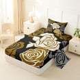 thumbnail image 2 of Erosebridal Black Brown Twin Sheet Sets, Romantic Rose Flower Bedding for Girls, 3 Pieces, 1 Flat Sheet 1 Fitted Sheet and 1 Pillowcase, 2 of 5