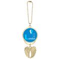 thumbnail image 1 of London Geography Coordinates Trave Car Keychain Angel Wing Pendant, 1 of 4