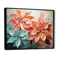 thumbnail image 2 of Designart "Geometric Poinsettia Abstraction II" Floral Floater Framed Wall Art Living Room, 2 of 7
